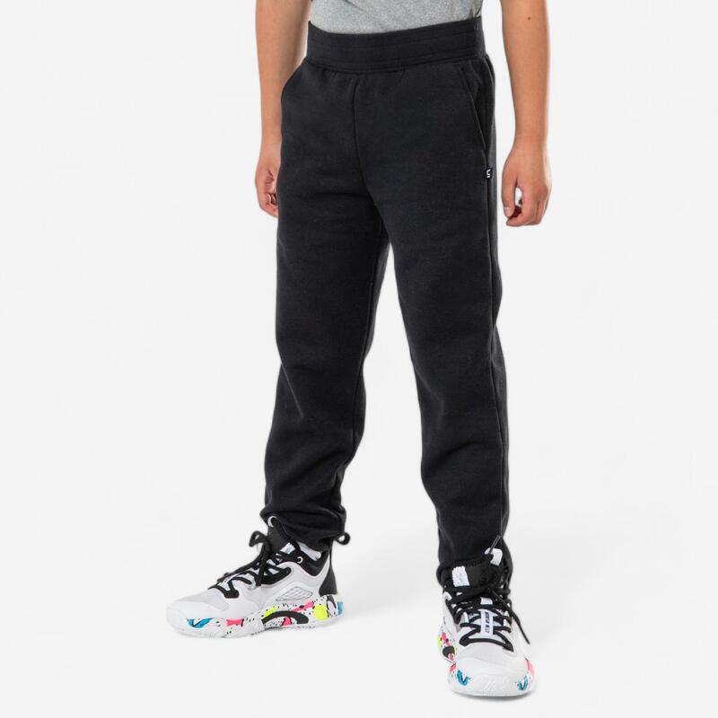 Pantalon de trening Baschet P100 Negru Copii