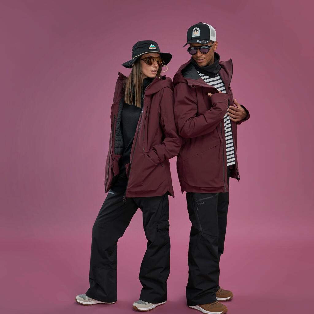 WOMEN’S SKI JACKET FR100 – BURGUNDY