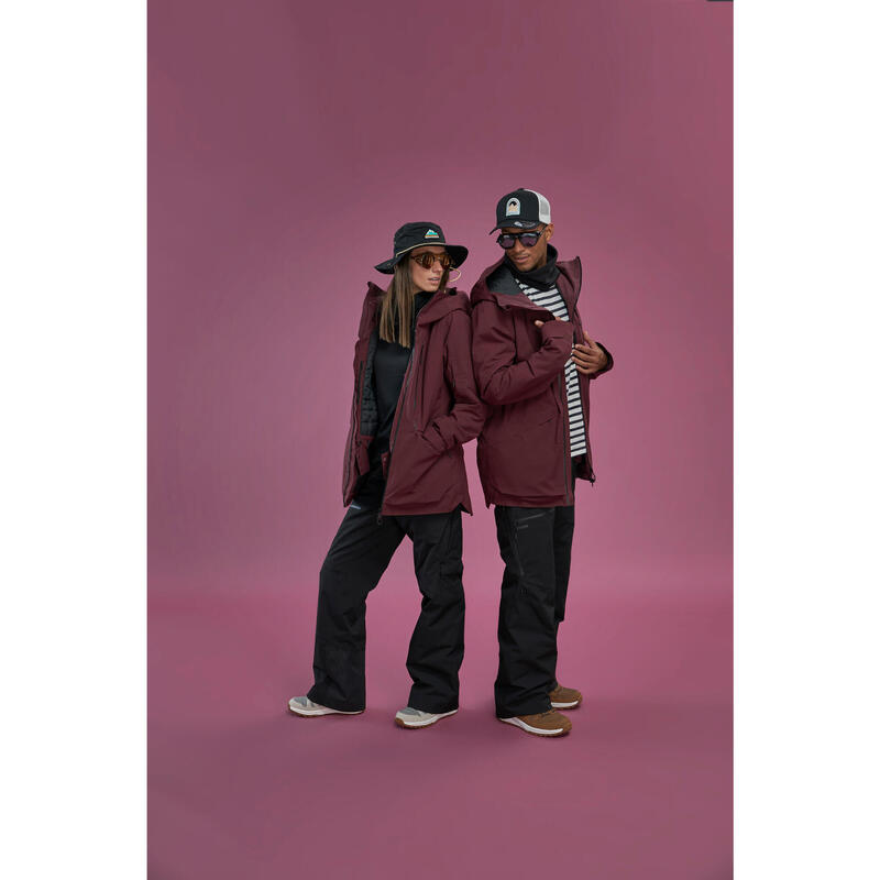 Ski-jas voor heren FR100 bordeaux