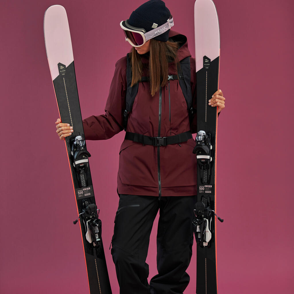 WOMEN’S SKI JACKET FR100 – BURGUNDY