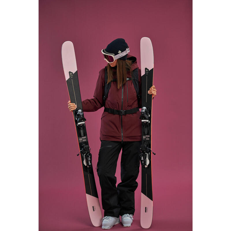 Chaqueta de esquí y nieve impermeable mujer Wedze FR100 burdeos