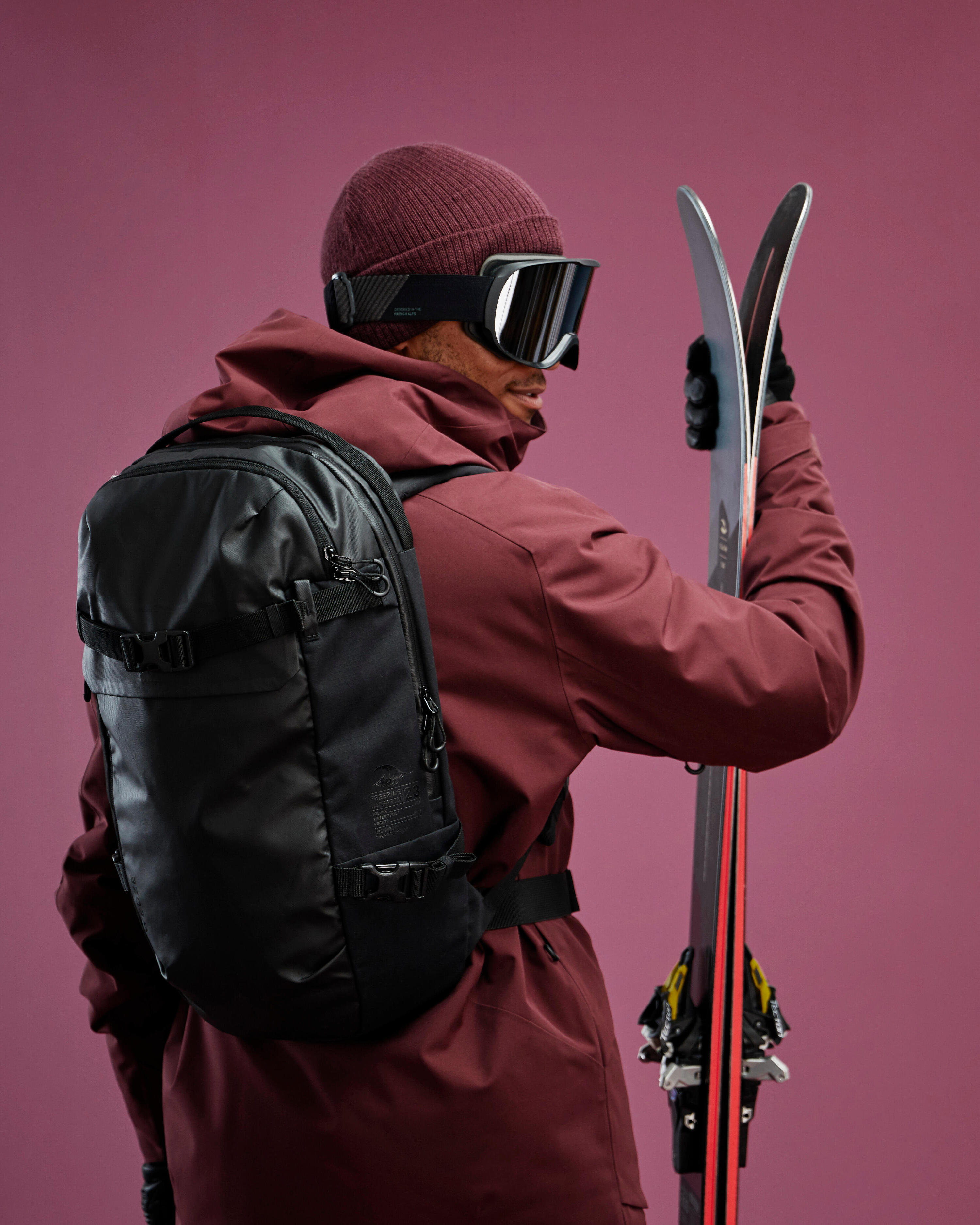 Freeride Ski Backpack with Laptop Pocket - FR 23 L Black 16/22