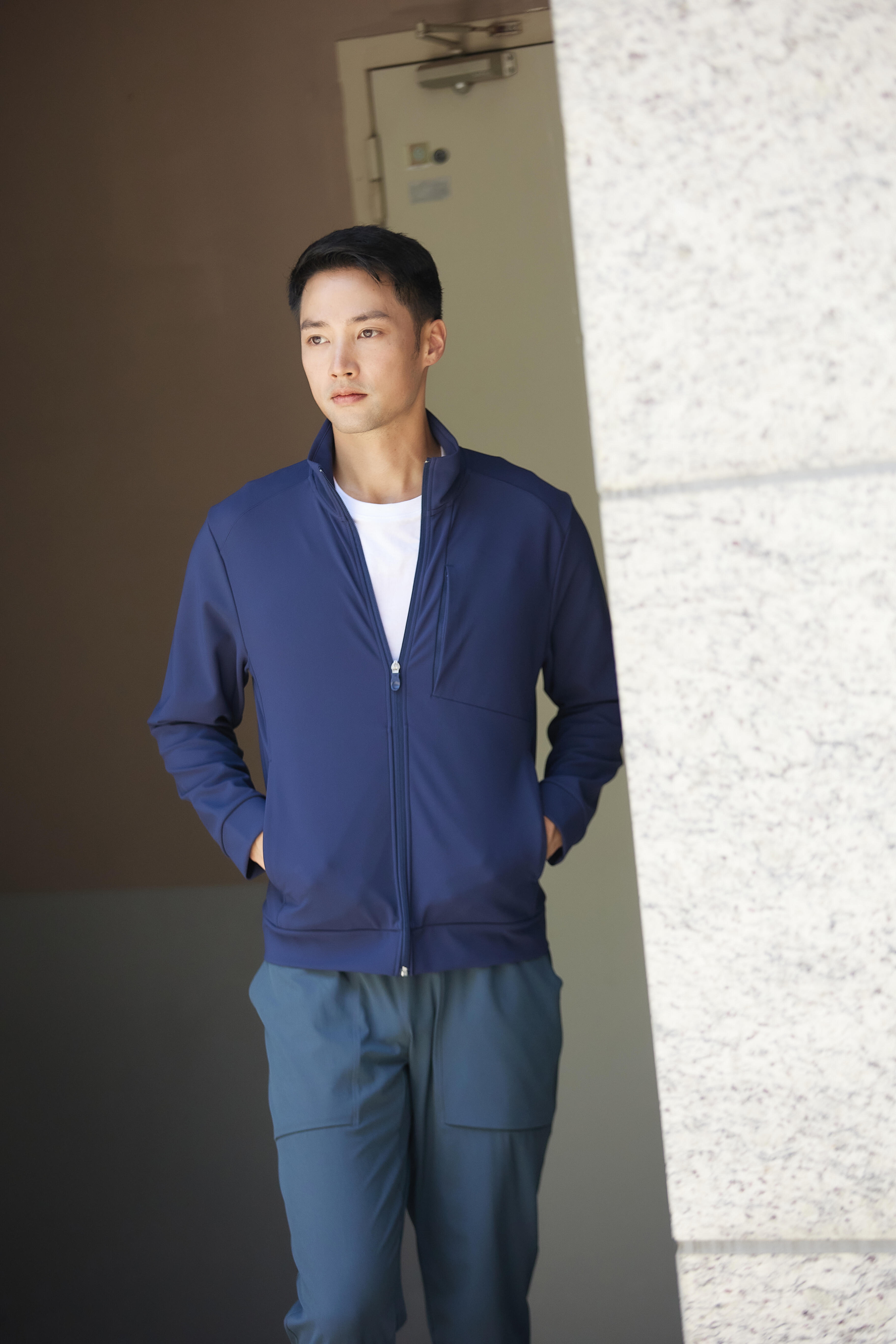 Men's Fitness Full-Zip Jacket 500 SK - Navy Blue