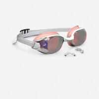 Swimming goggles One Size Fits All - Bfit white mirror lenses pink pearl