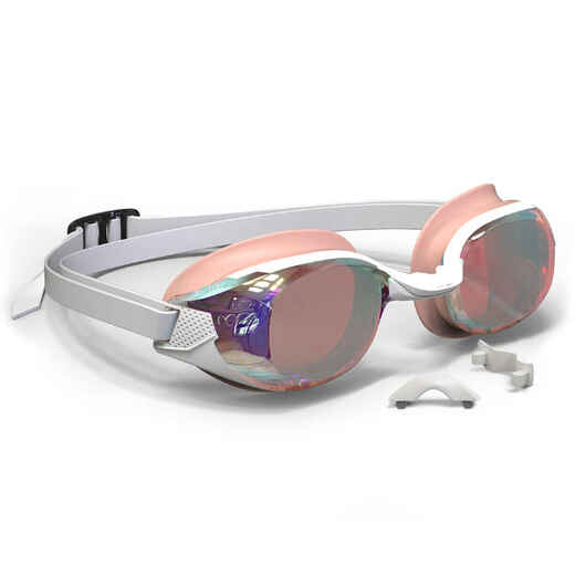 
      Swimming goggles BFIT - Mirror lenses - One size - White pink
  