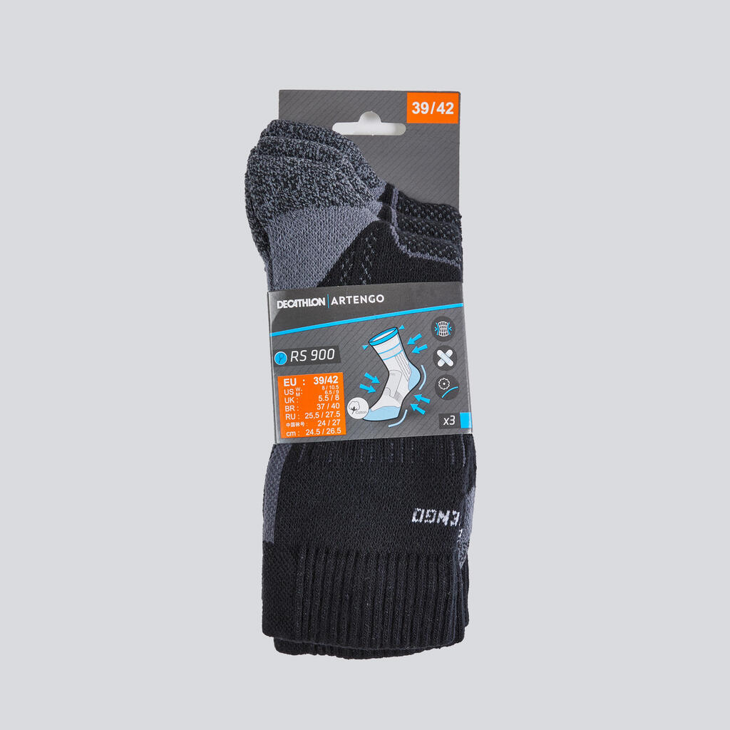 Tennissocken High 3er-Pack Baumwolle - RS 900 Gael Monfils schwarz