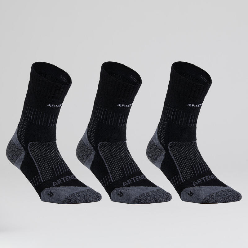Vysoké tenisové ponožky RS900 3 páry černé