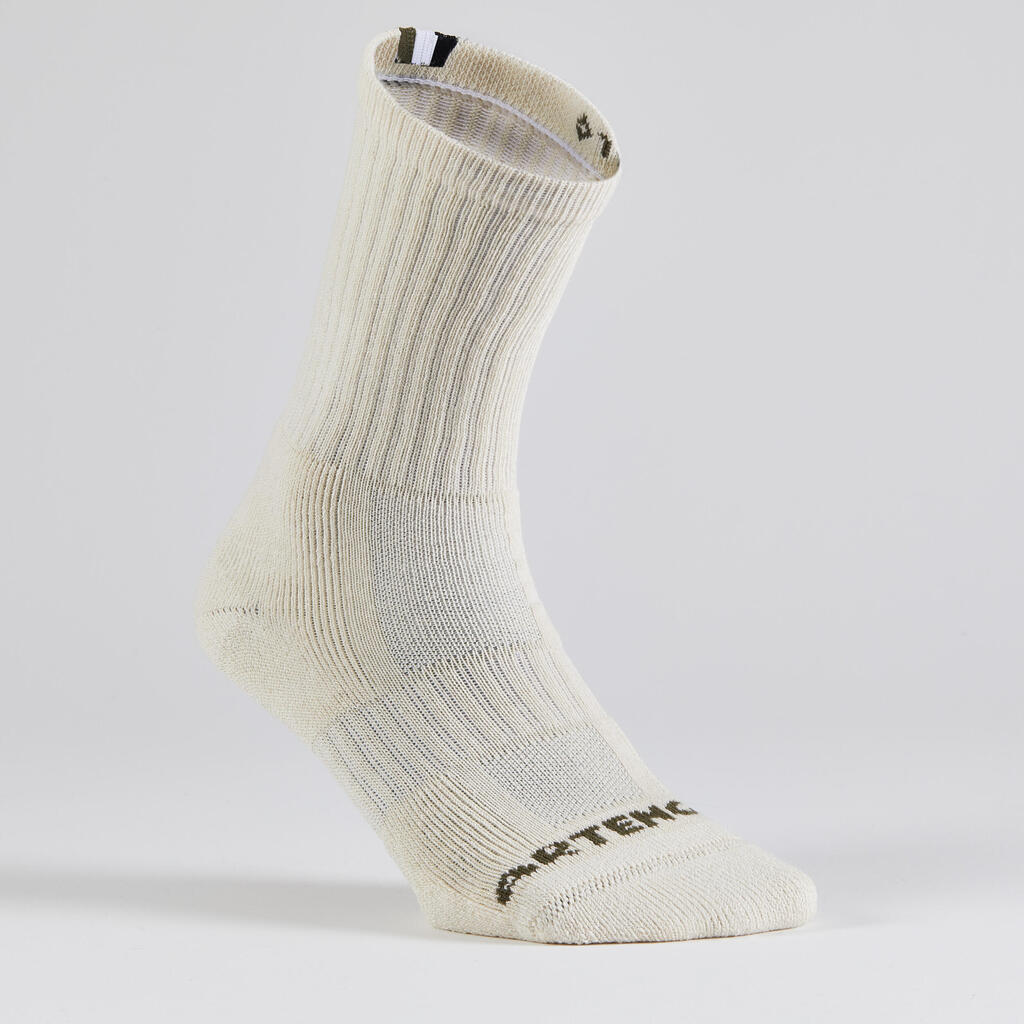 High Tennis Socks RS 500 Tri-Pack - White