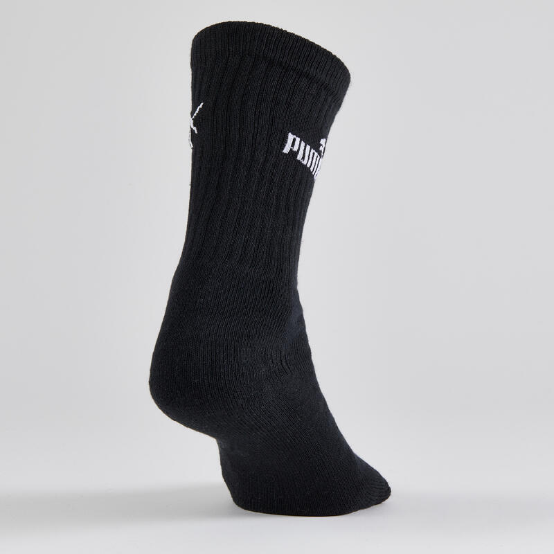Calcetines altos de tenis Pack de 4 Puma gris negro algodón