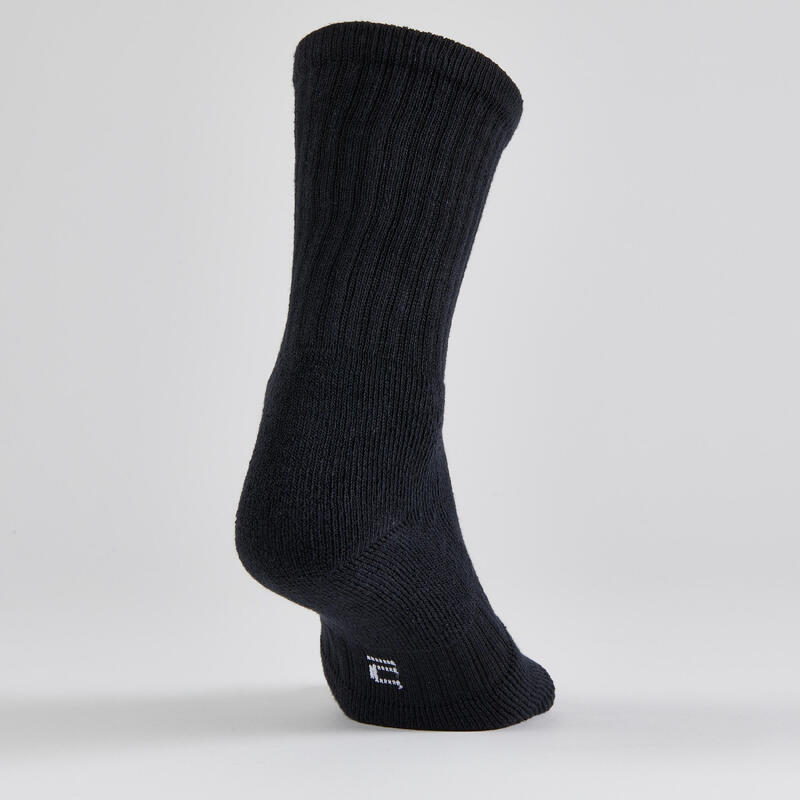 CHAUSSETTES DE SPORT HAUTES ARTENGO RS 500 NOIR GRIS LOT DE 4