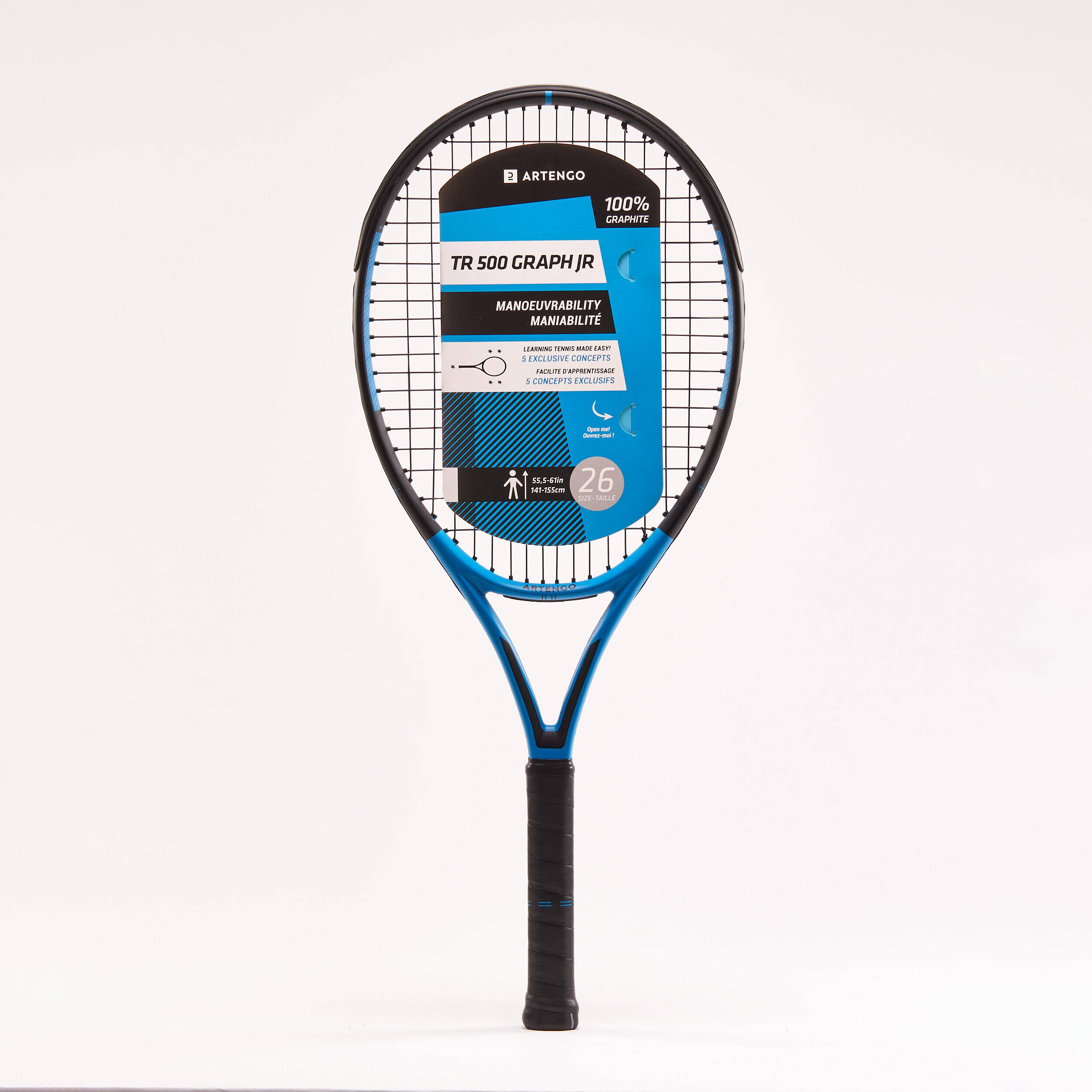 Kids Graphite Tennis Racket 26in -TR500 Blue 245 g -  2