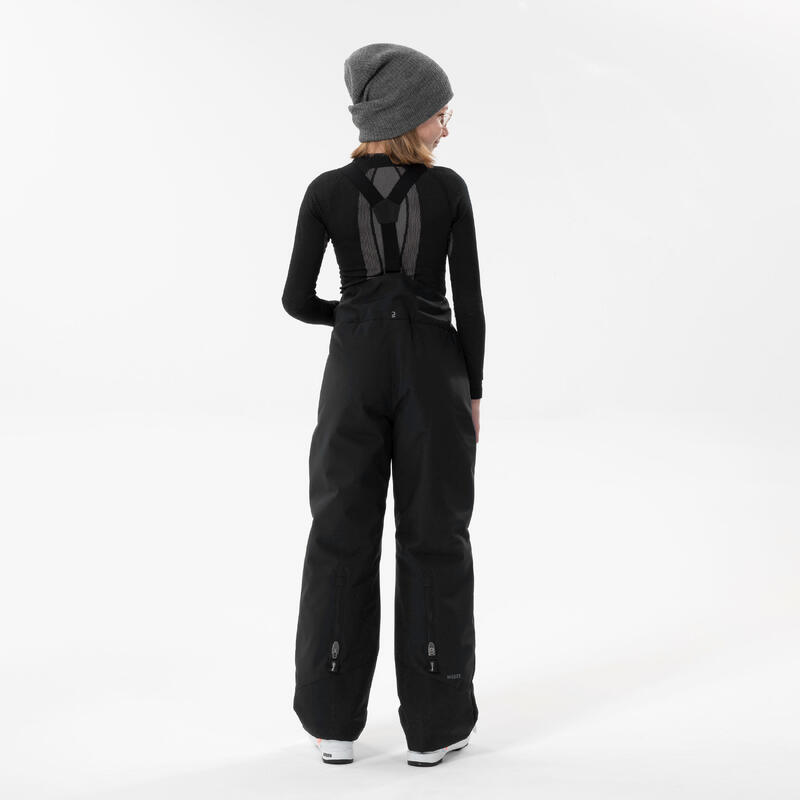 Pantalon reglabil, călduros și impermeabil schi 500 PNF Negru Copii 6-14 ani