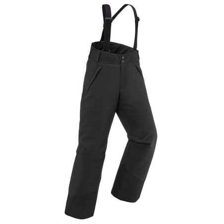 Črne vodoodporne smučarske hlače 500 PNF za otroke