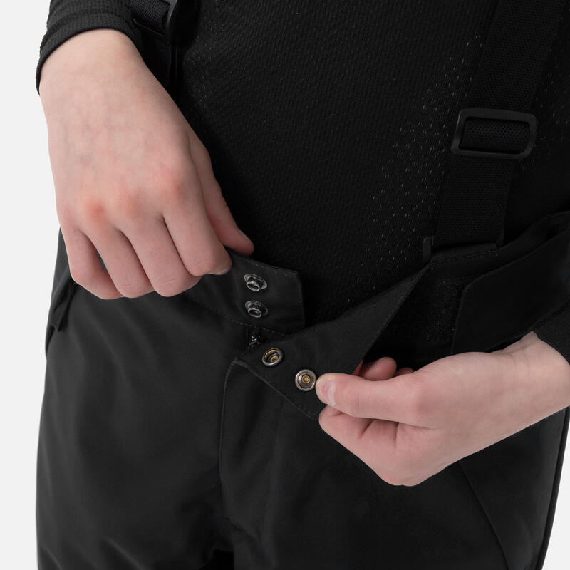 Pantalon reglabil, călduros și impermeabil schi 500 PNF Negru Copii 6-14 ani