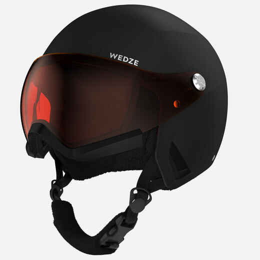 
      Adults' Downhill Ski Helmet with Visor - Black
  