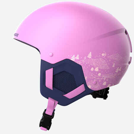 KIDS’ SKI HELMET H-KID 500 Pink pattern