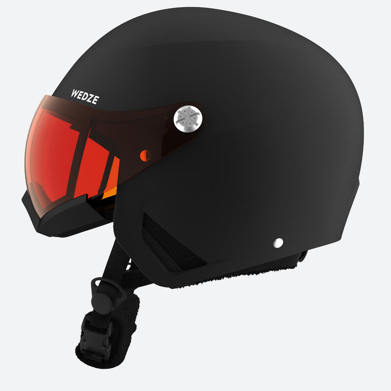 CASQUE VISIÈRE DE SKI DE PISTE ADULTE HRC550 NOIR