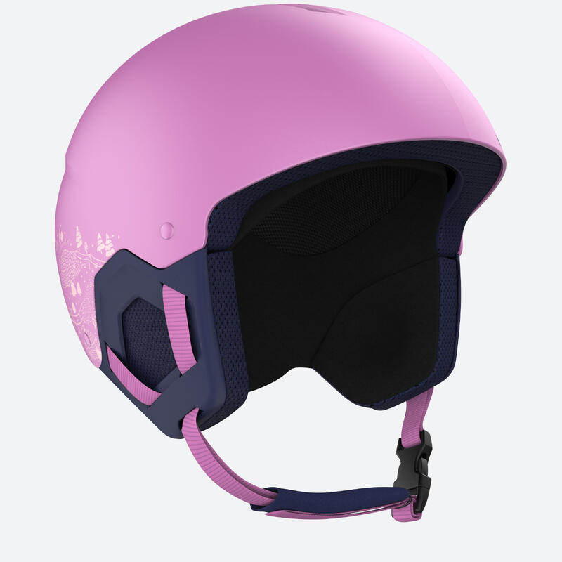 SKIHELM VOOR KINDEREN H-KID 500 ROZE MET MOTIEF