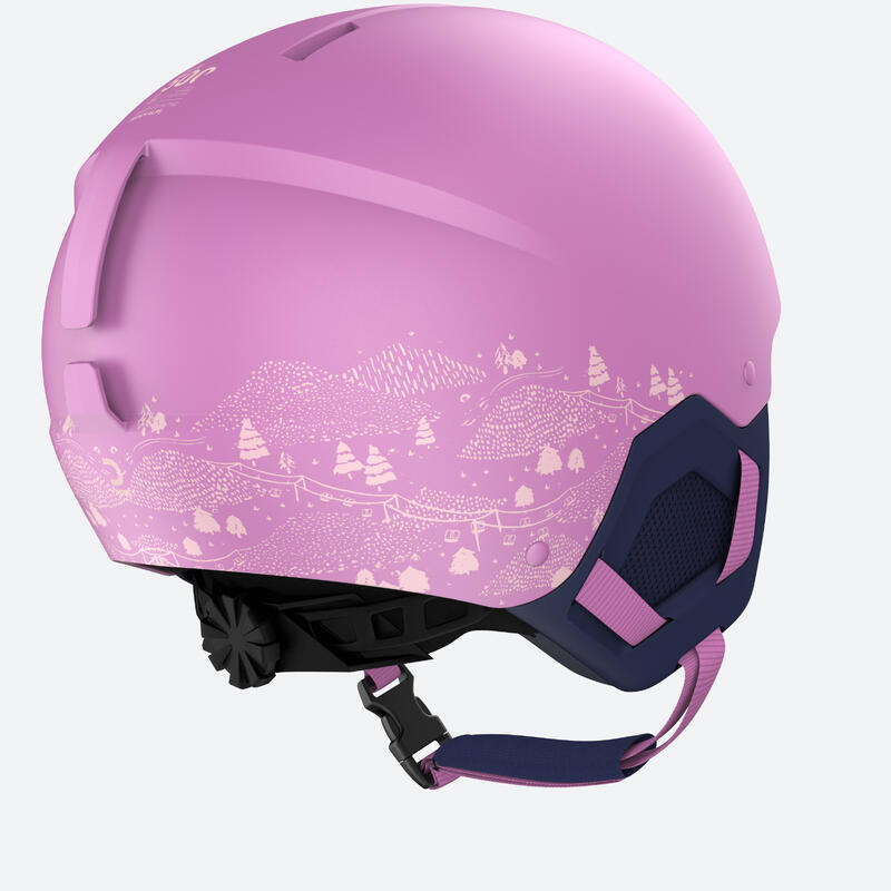 CASQUE DE SKI ENFANT H-KID 500 Rose motif