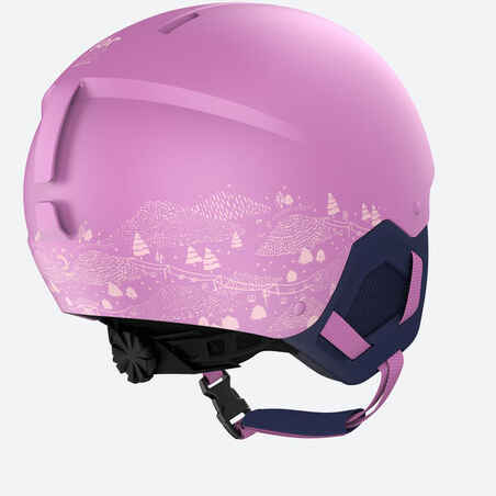 KIDS’ SKI HELMET H-KID 500 Pink pattern