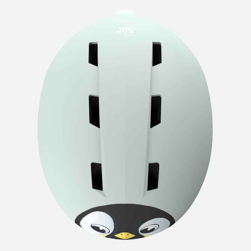 Cască Schi H-KID 500 Alb imprimeu pinguin Copii