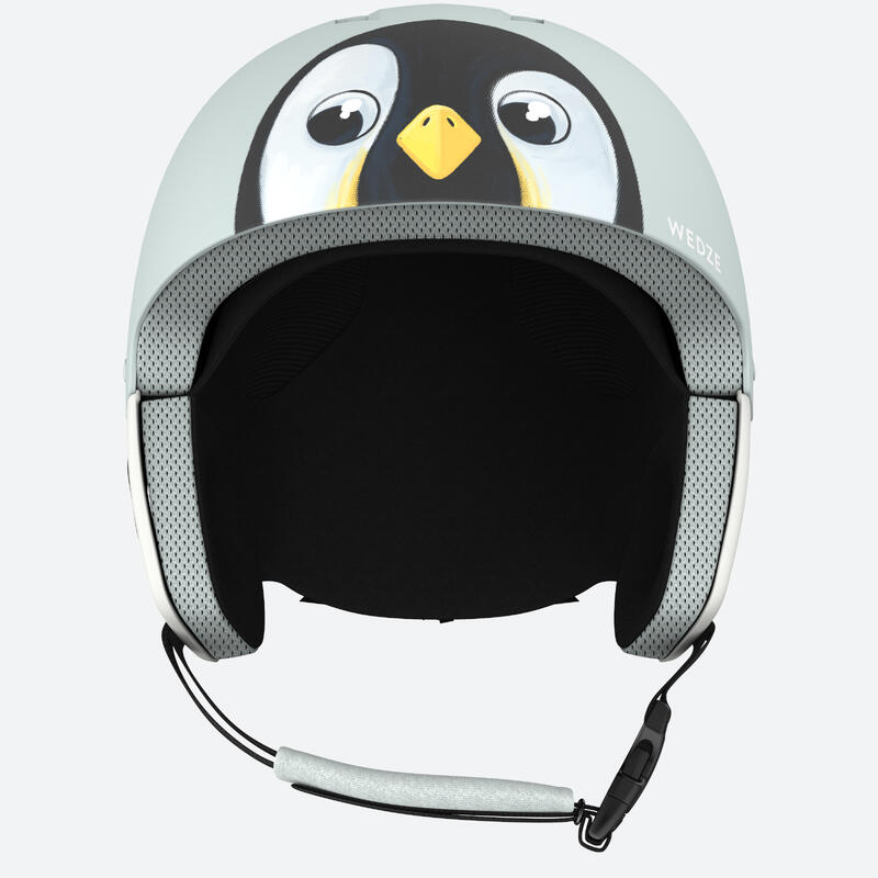 兒童滑雪安全帽 H-KID 500 淺湖水藍／企鵝