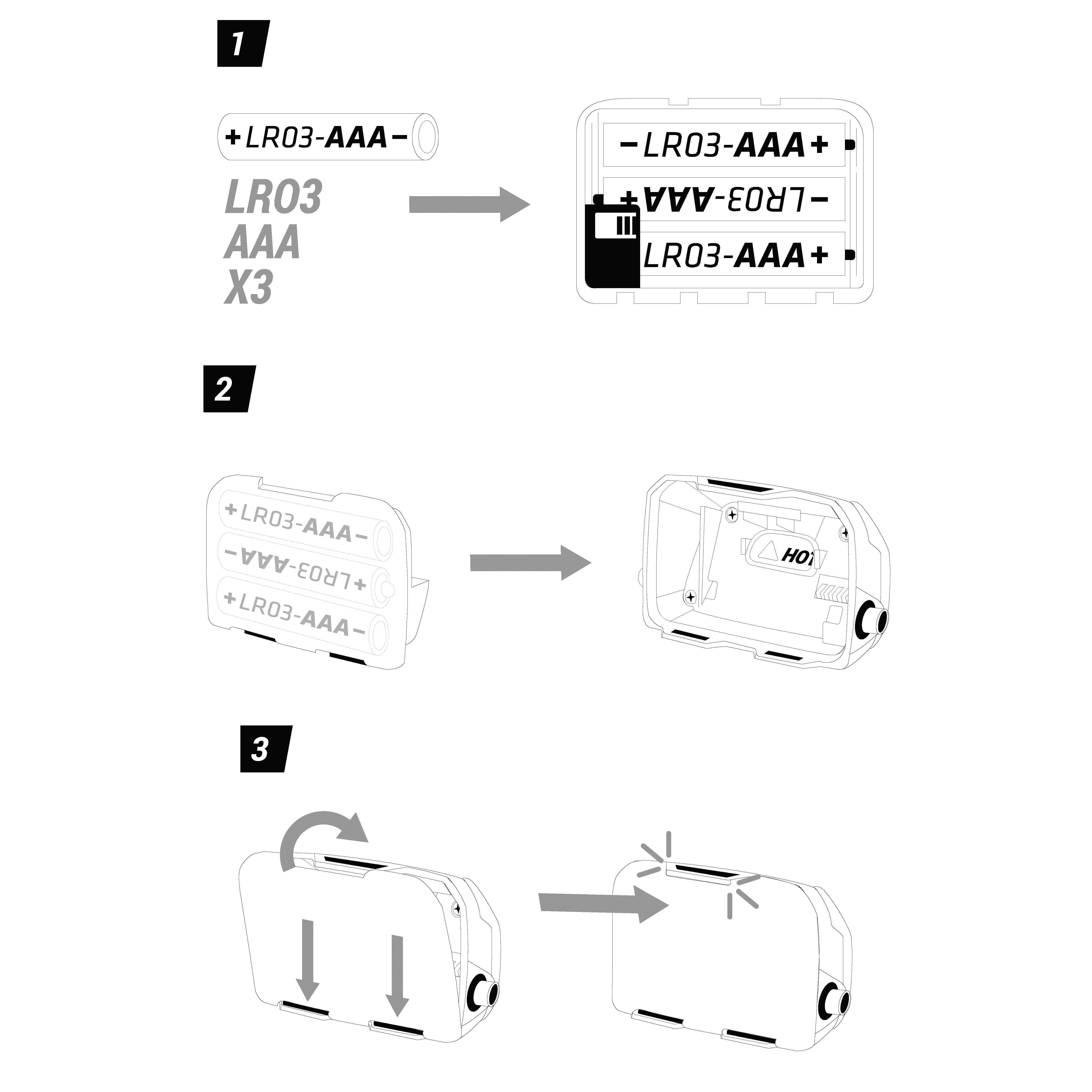 Adapter for AAA batteries for HL900 headlamp