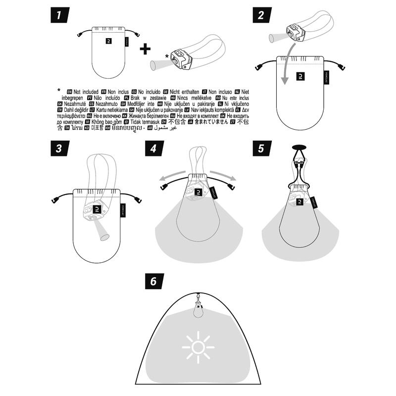 Light diffuser storage pouch for headlamp