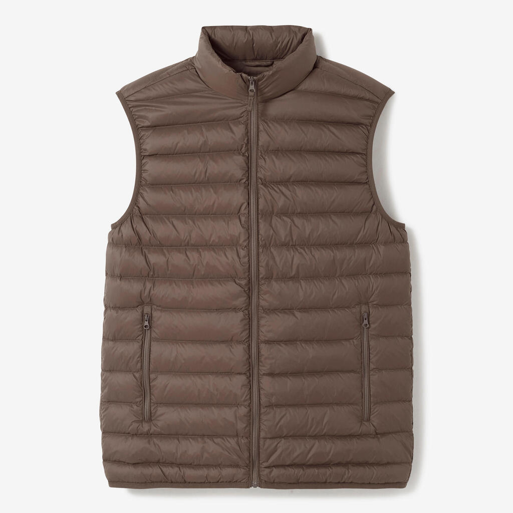 Men's Sleeveless Down Golf Jacket - MW500 brown