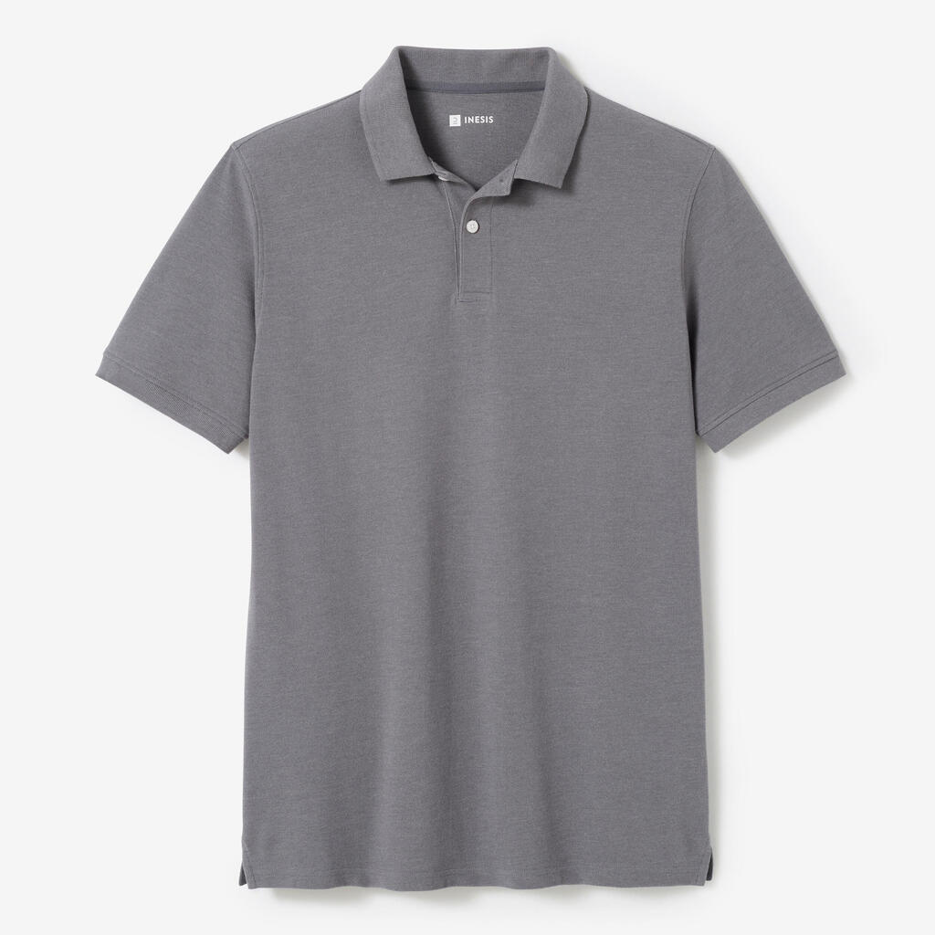 Polo de golf en coton polyester manches courtes Homme - MW500 gris foncé