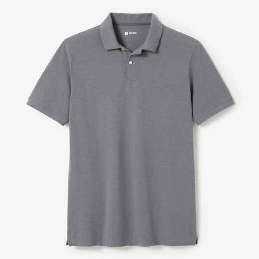 Polo de golf en coton polyester manches courtes Homme MW500 gris foncé