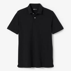 Men's golf cotton short-sleeved polo shirt - MW500 Black