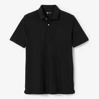 Men's golf cotton short-sleeved polo shirt - MW500 Black