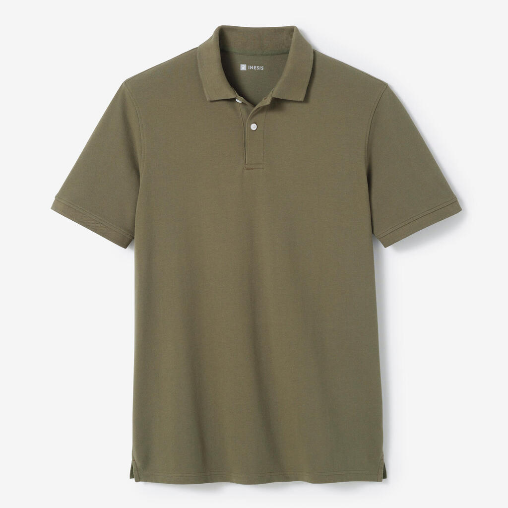 Men's golf cotton short-sleeved polo shirt - MW500 Khaki