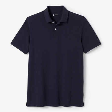 Men's golf cotton short-sleeved polo shirt - MW500 Navy blue