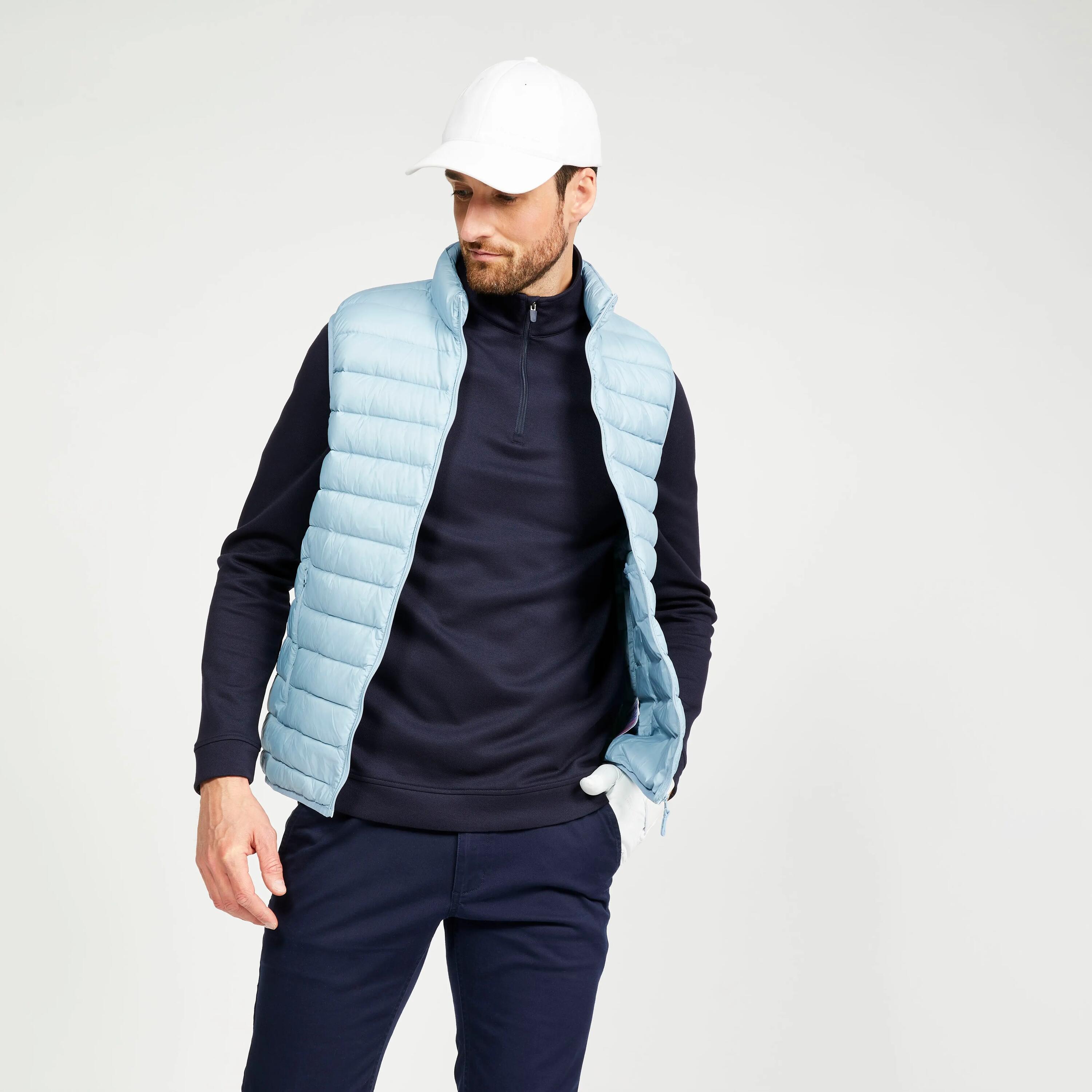 Chaleco golf Hombre MW500 azul claro 7/14