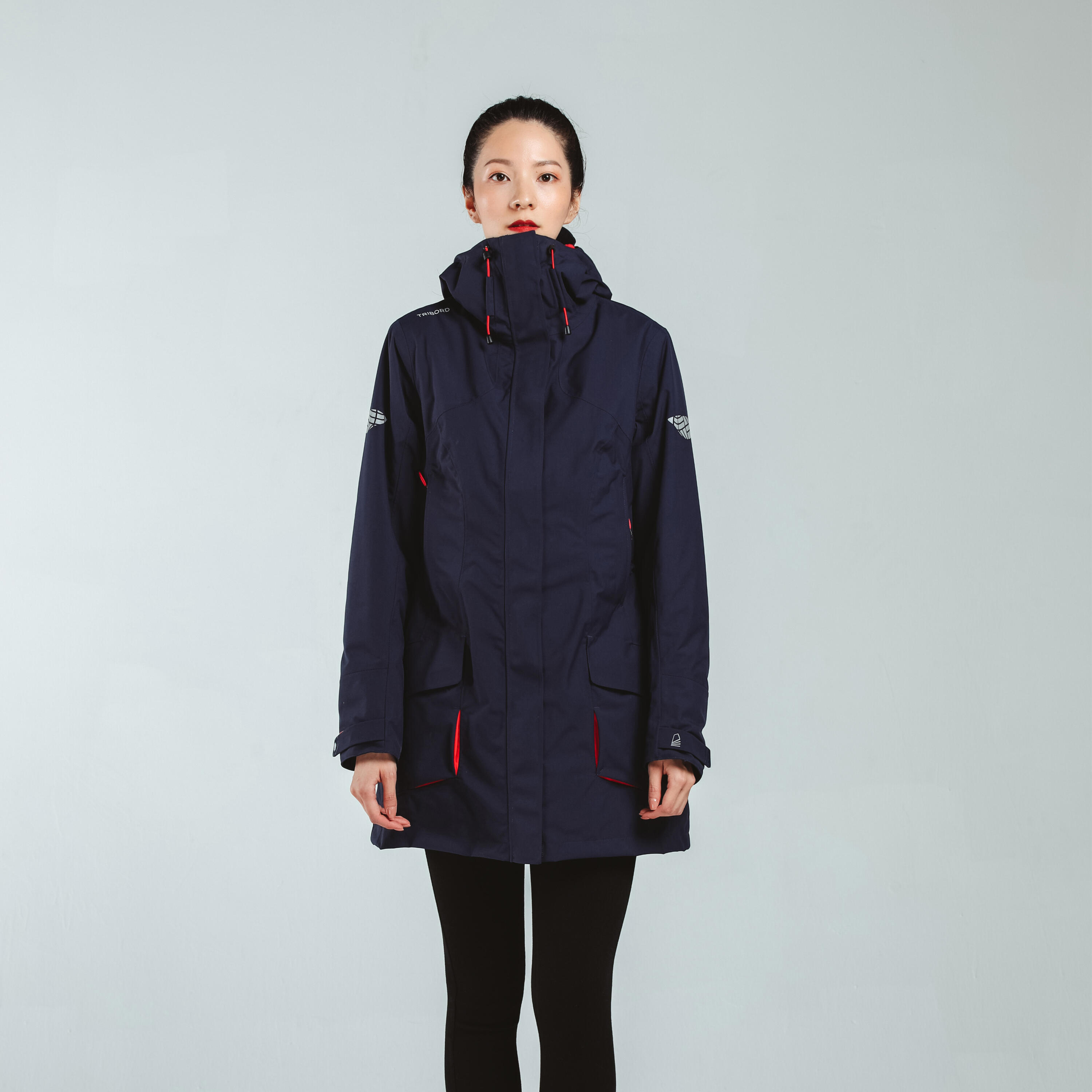 Women's Sailing Parka Jacket 500 - Navy Blue 1/2