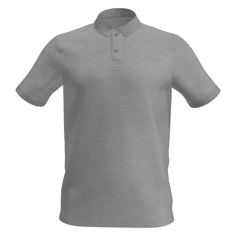 Men's golf cotton short-sleeved polo shirt - MW500 Light grey