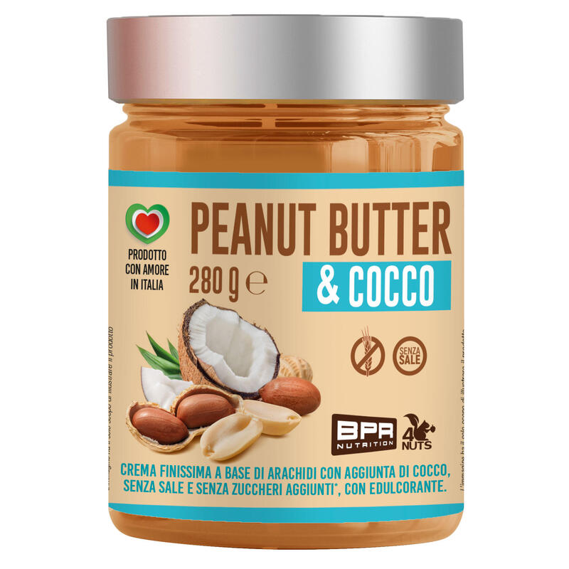 Burro d'arachidi al cocco crema finissima con arachidi tostate BPR Nutrition