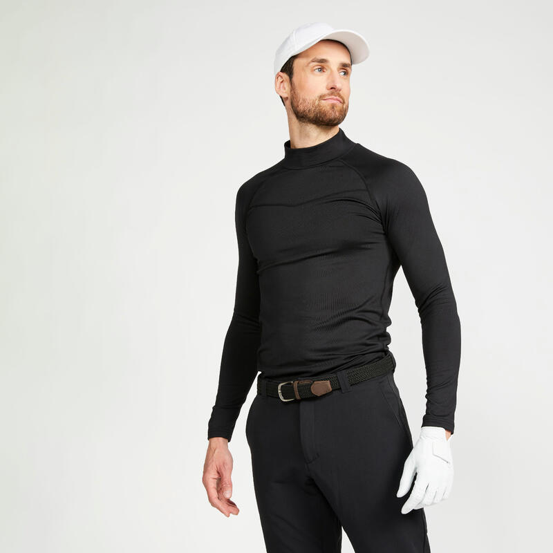 Camiseta térmica golf cuello alto Hombre CW500 negro