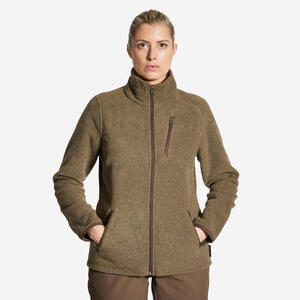 Forro polar caza 500 cálido perlante Mujer Solognac marrón café