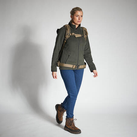 Кофта флісова жіноча 500 для полювання зелена