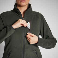 WOMEN'S HUNTING FLEECE WARM WATER-REPELLENT 500 GREEN