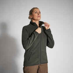 WOMEN'S HUNTING FLEECE WARM WATER-REPELLENT 500 GREEN