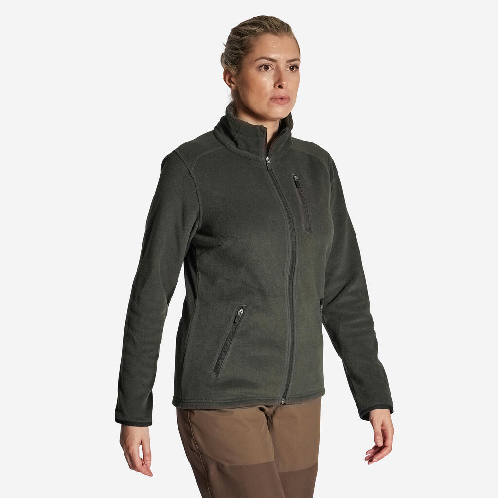 HUNTING WOMEN'S FLEECE WARM WATER-REPELLENT 500 BROWN