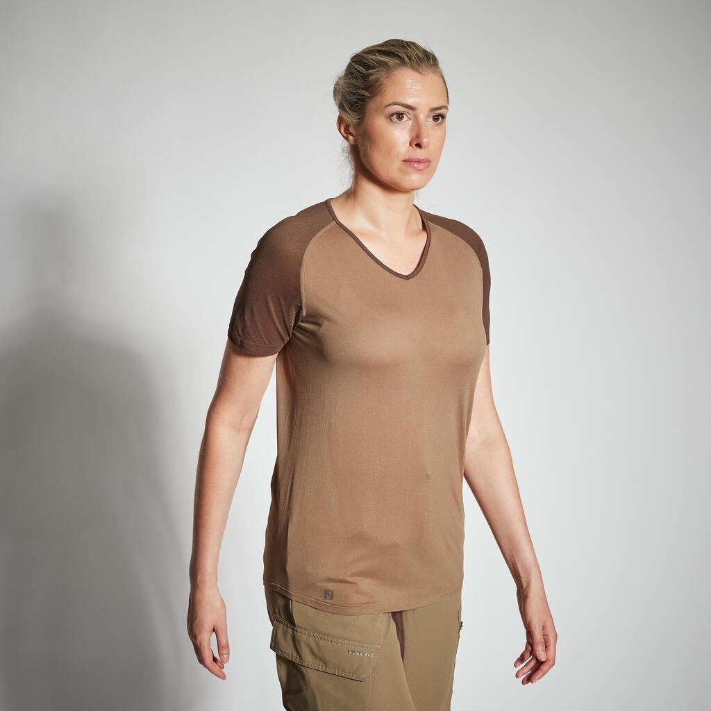 Sieviešu viegls, elpojošs T krekls “500”, brūns