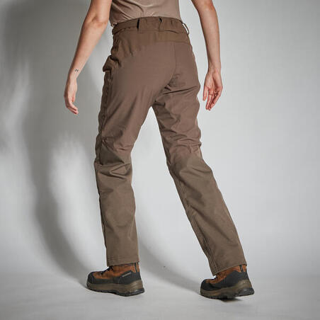 Ženske izdržljive i vodootporne pantalone za lov SUPERTRACK 500