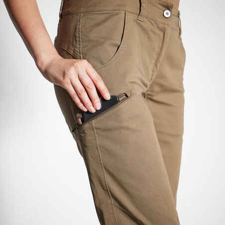 Women’s breathable hunting trousers 500 brown