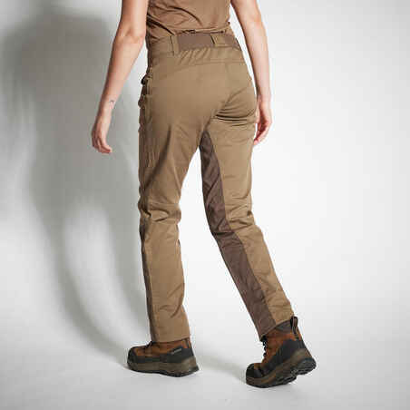 Women’s breathable hunting trousers 500 brown