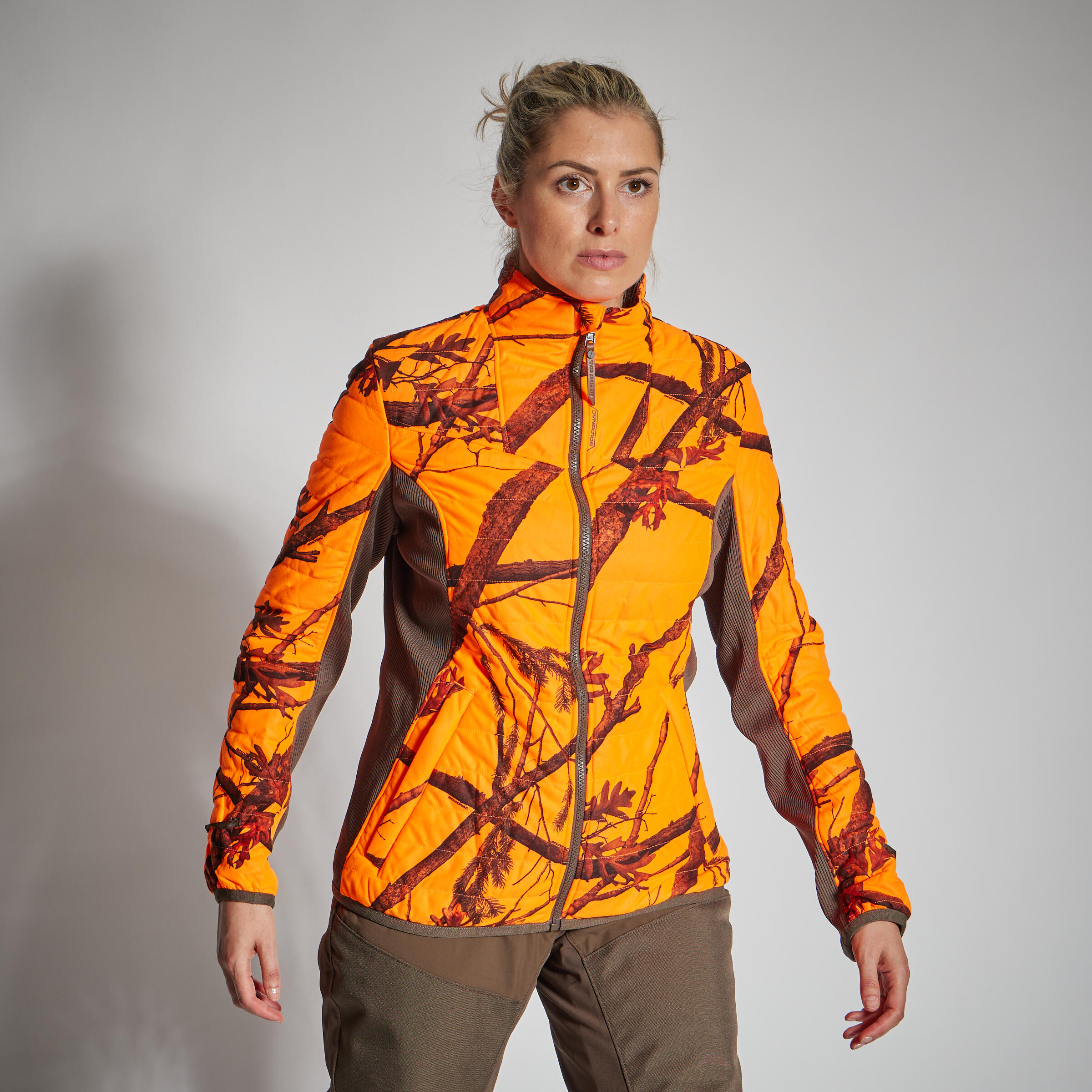 Women s 3 in 1 Warm Waterproof Jacket Fluo Camo Decathlon